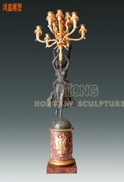 展翅神女的辉煌献礼 解读鸿鑫雕塑铜制七头烛台CH087的艺术与收藏价值